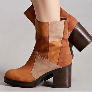 MIA brown patchwork boot